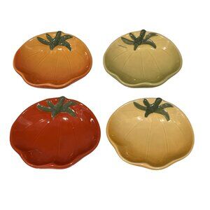 Williams-Sonoma Tomato Shaped Ceramic Bowls Set Of 4 Multicolor